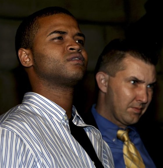 Ruddy Vargas-Perez, 22, the ninth and final suspect in a gang-related hate crime, is led from the Bronx Borough detective headquarters after his arrest in New York.